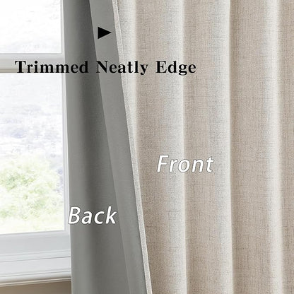 RAIN CITY Extra Long Blackout Curtains 140 Inches Long,Custom Length High Ceiling Tall Draperies for Large Windows Living Room Back Tab Rod Pocket with Hooks(50 x 140-in Beige 2PCs)