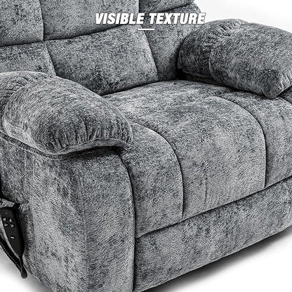 Lazy Boy Recliner Chair with Lumbar Heating ， Adjustment Power Lift Recliner Chair for Elderly/Big and Tall Recliners for People Up to 6'2"/350lb Range