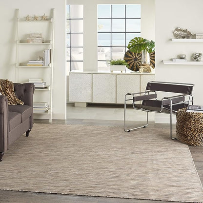 Nourison Home Positano 8' x Round Beige Fabric Modern Area Rug (8' Round)