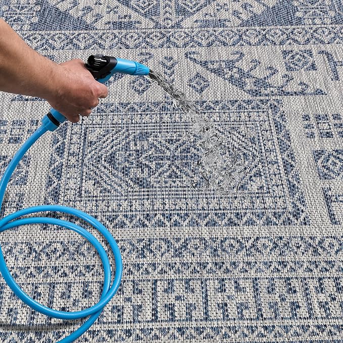 Keen Home Design Terrace Outdoor Area Rug - 10x14 Washable Indoor/Outdoor Rug for Patio, Kitchen, Balcony, Beach, Garden, Deck and Porch, Size: 10'x14'