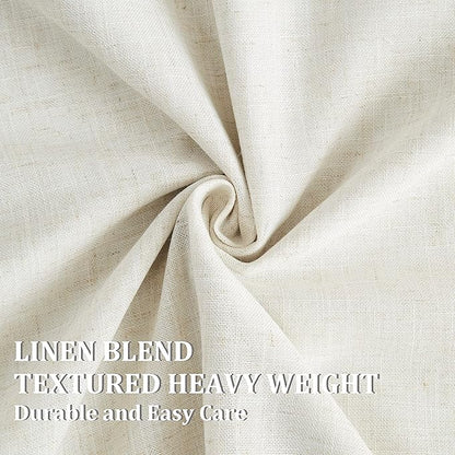 Vision Home Natural Pinch Pleated Full Blackout Curtains Linen Blended Room Darkening Window Curtains 72 inch for Living Room Bedroom Thermal Insulated Pinch Pleat Drapes with Hooks 1 Panel 60"Wx72"L