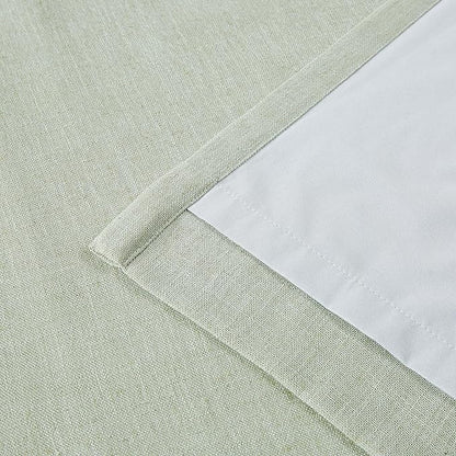 Vision Home Soft Green Pinch Pleated Full Blackout Curtains Linen Blended Room Darkening Curtain Panels 84 inch for Living Room Bedroom Thermal Insulated Pinch Pleat Drapes with Hooks 40" Wx84 Lx2