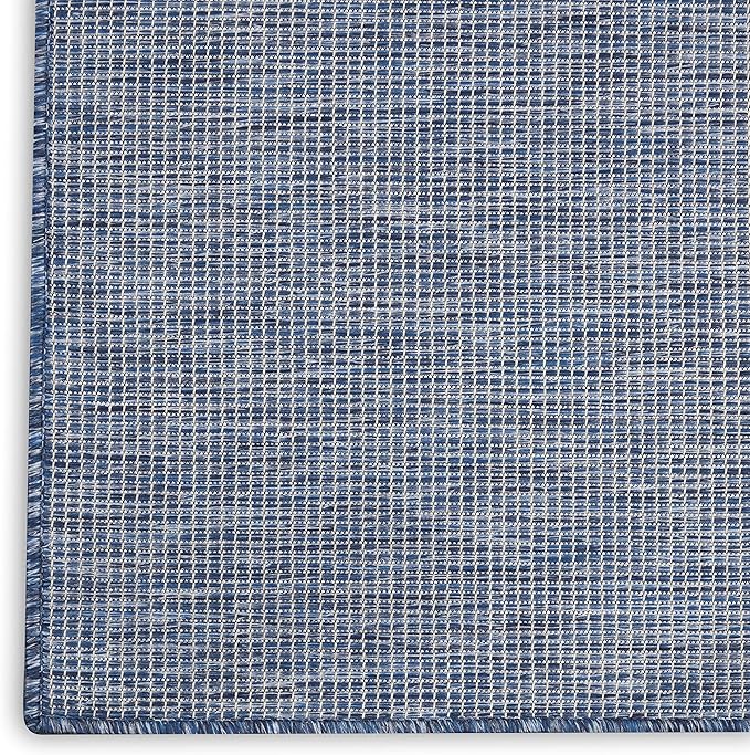 Nourison Home Positano Indoor/Outdoor Navy Blue 6' x Round Area Rug, Easy Cleaning, Non Shedding, Bed Room, Living Room, Dining Room, Backyard, Deck, Patio (6 Round)