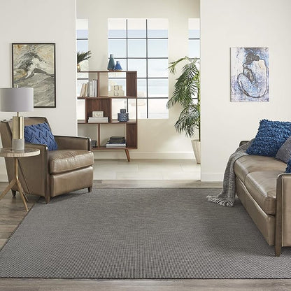 Nourison Home Positano 8' Runner Charcoal Fabric Modern Area Rug (8' Runner)