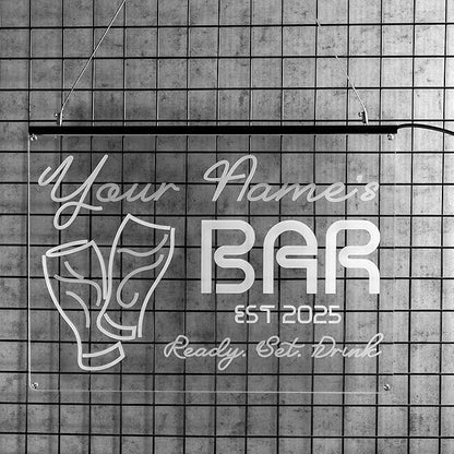 Personalized BBQ Neon Sign Custom Bar and Grill Sign Patio LED Lights Backyard Bar Signs for Men Outdoor Lighted Patio Acrylic Table Grilling Kitchen Home Garden Wall Decor