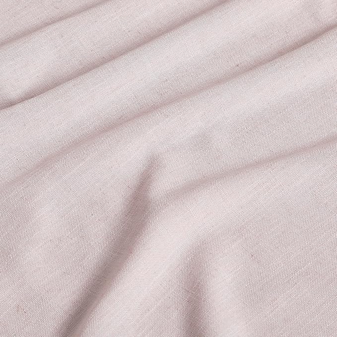 Vision Home Soft Pink Pinch Pleated Full Blackout Curtains Linen Blended Room Darkening Curtain Panels 90 inch for Living Room Bedroom Thermal Insulated Pinch Pleat Drapes with Hooks 40" Wx90 Lx2