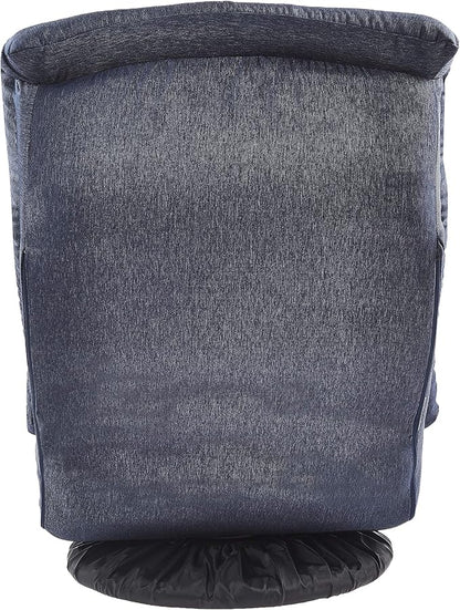 Amazon Basics Swivel Foam Lounge Chair with Headrest, Floor-Compatible, Adjustable, Gaming, 26.3D x 23.5W x 13.7H in, Denim Blue