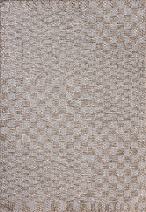 Loloi Amber Lewis Topanga Collection TOP-03 Natural/Dove 6'-7" x 9'-4" Indoor/Outdoor Area Rug