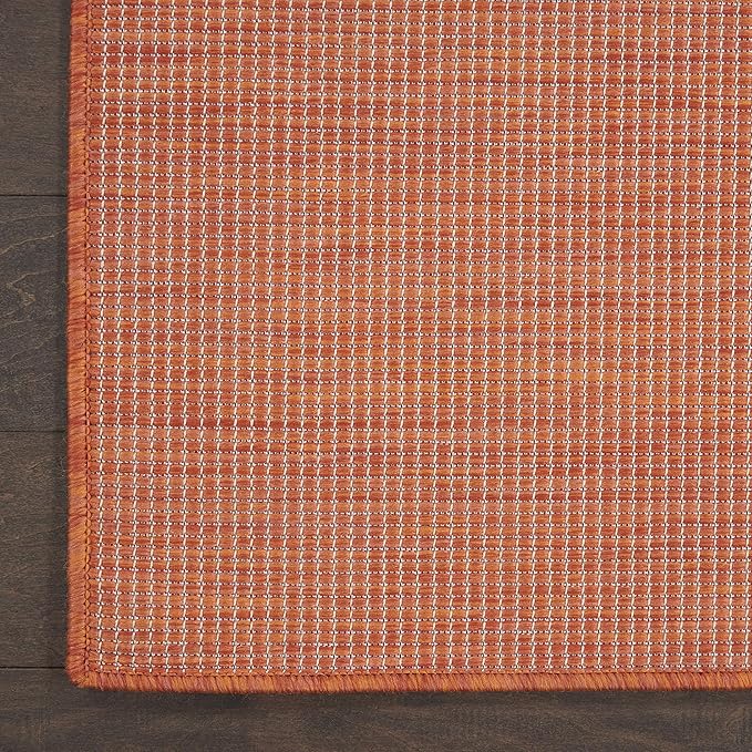 Nourison Home Positano Indoor/Outdoor Terracotta 10' x 14' Area Rug, Easy Cleaning, Non Shedding, Bed Room, Living Room, Dining Room, Backyard, Deck, Patio (10x14)