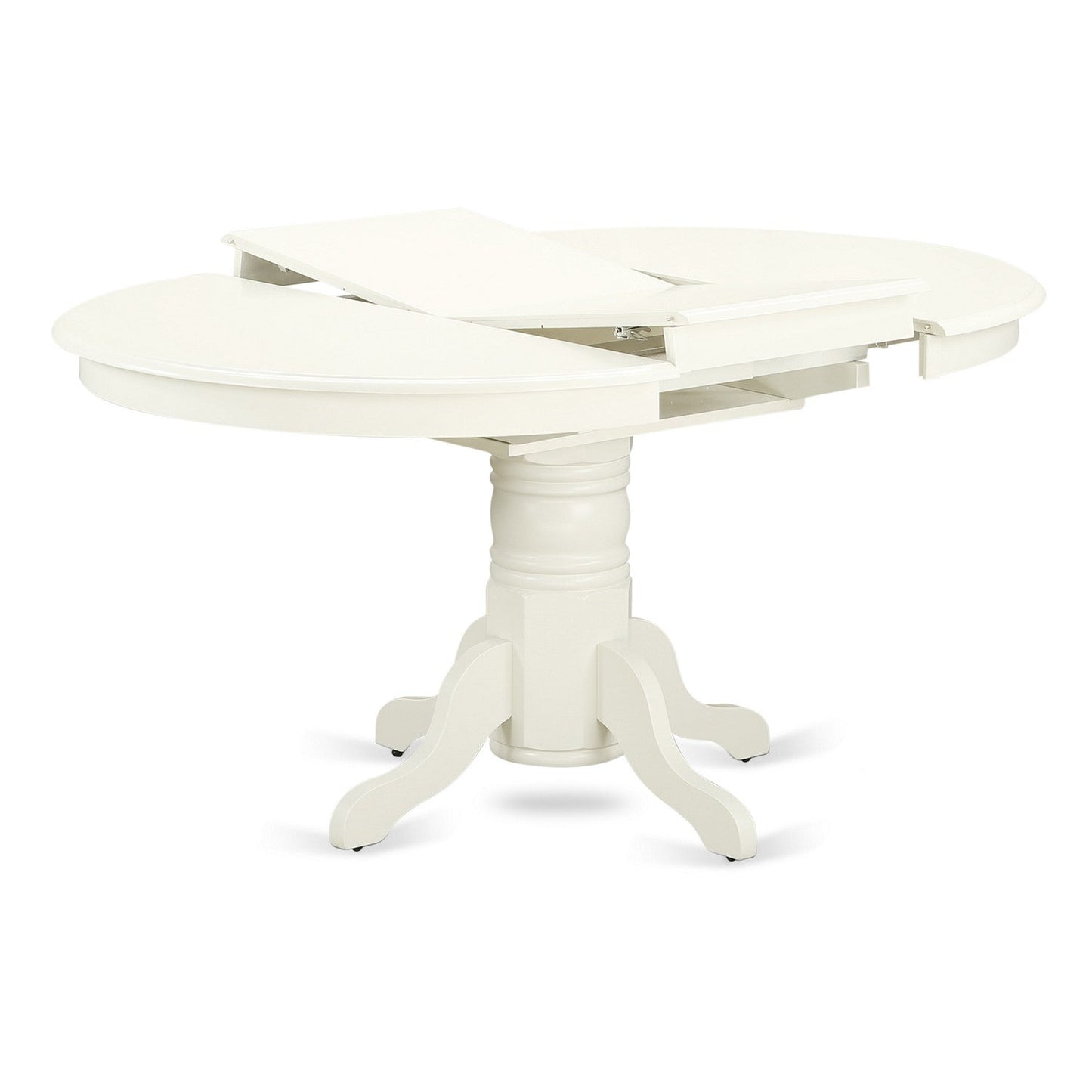 EAST WEST FURNITURE - AVVA7-LWH-W - 7-Piece Kitchen Table Set- 6 Modern Dining Chairs with Wooden Seat and Slatted Chair Back - Removable leaf Kitchen Dining Table - linen white Finish