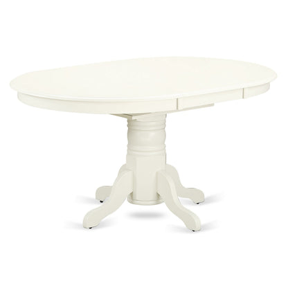 EAST WEST FURNITURE - AVVA7-LWH-W - 7-Piece Kitchen Table Set- 6 Modern Dining Chairs with Wooden Seat and Slatted Chair Back - Removable leaf Kitchen Dining Table - linen white Finish