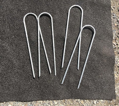 Sandbaggy Galvanized 6-Inch Landscape Staples | Industrial Grade 9 Gauge Steel | Also Called Fabric Pins, Garden Earth Stakes, Lawn Nails | Trusted by Farmers & Homeowners Across The USA (100 Staples)