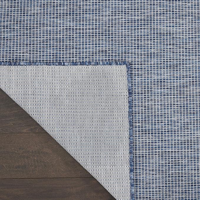 Nourison Positano Indoor-Outdoor Navy Blue 4' x 6' Area Rug, Easy Cleaning, Non Shedding, Bed Room, Living Room, Dining Room, Backyard, Deck, Patio (4x6)