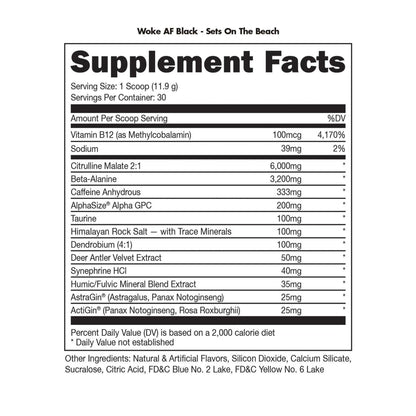 Bucked Up Woke AF BLACK - High Stim Pre-Workout