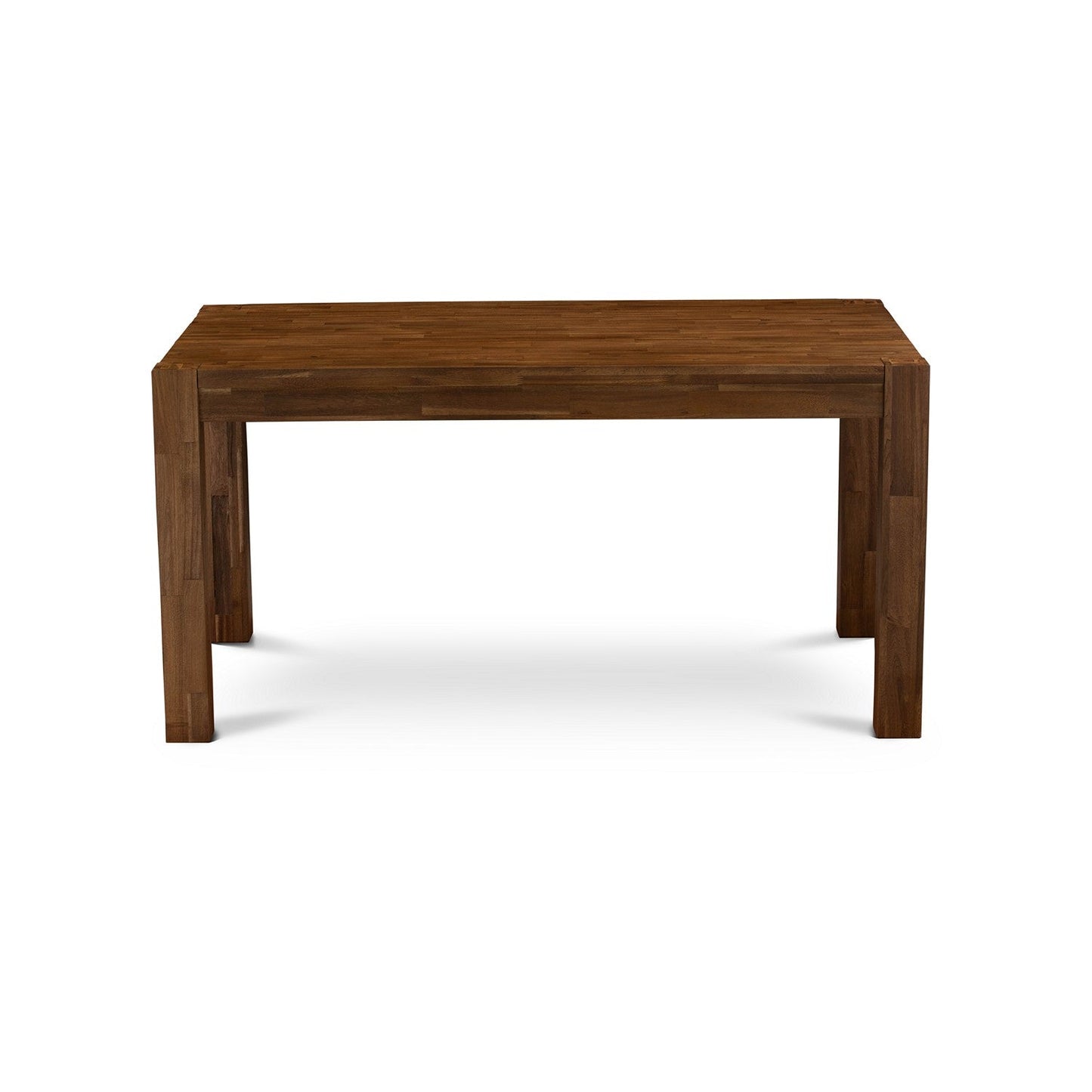 EAST WEST FURNITURE - CNAB5-NN-35 - 5-Pc Dining Table Set- 4 Dining Chairs and Rectangular Dining Table - Doeskin Linen Fabric Seat and High Chair Back (Antique Walnut Finish)