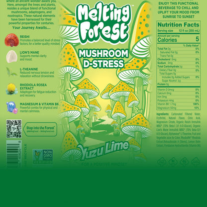 Mushroom D-Stress Drink 12 Pack - Yuzu Lime