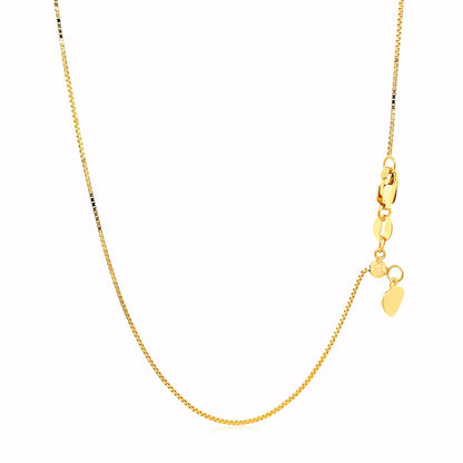 14k Yellow Gold Adjustable Box Chain 0.7mm