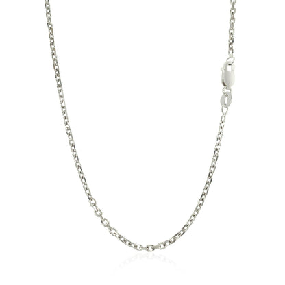 14k White Gold Diamond Cut Cable Link Chain 1.8mm