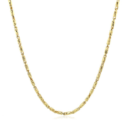 Diamond Cut Fancy Links Pendant Chain in 14k Yellow Gold (1.5mm)