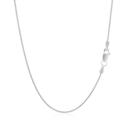 14k White Gold Round Wheat Chain 1.0mm