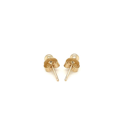 14k Yellow Gold Polished Round Stud Earrings