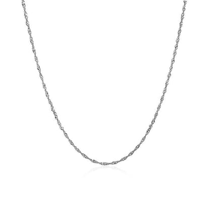 14k White Gold Singapore Chain 1.0mm