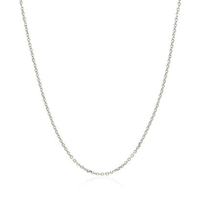 10k White Gold Cable Chain 1.1mm