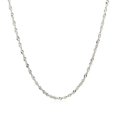 14k White Gold Singapore Chain 1.5mm