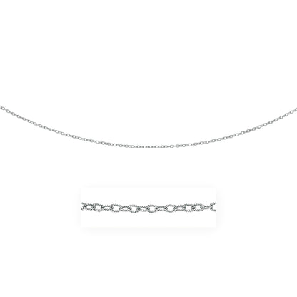 2.5mm 14k White Gold Pendant Chain with Textured Links