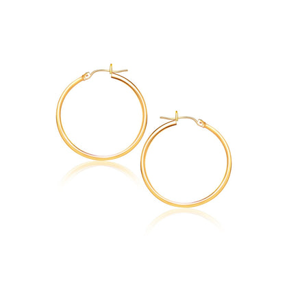 14k Yellow Gold Polished Hoop Earrings (2x40mm)