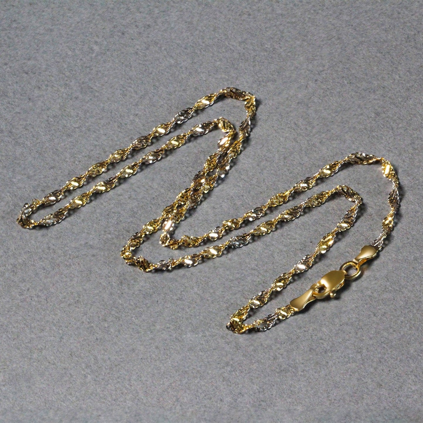 2.0mm 14k Two-Tone Gold Singapore Chain