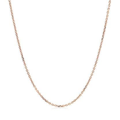 14k Rose Gold Diamond Cut Cable Link Chain 1.1mm