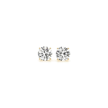 1 cttw Certified IGI Lab Grown Round Diamond Stud Earrings 14k Yellow Gold (G/VS2)