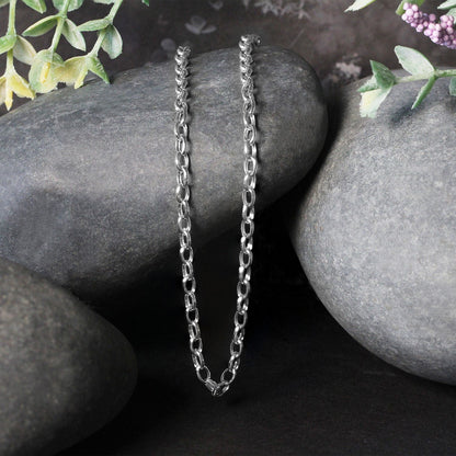 3.2mm 14k White Gold Oval Rolo Chain