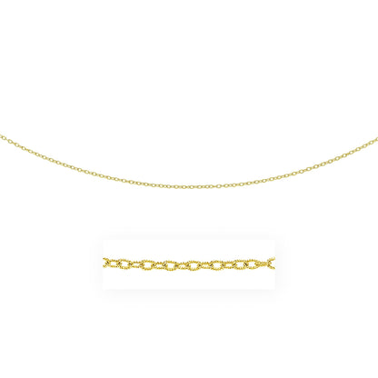 2.5mm 14k Yellow Gold Pendant Chain with Textured Links