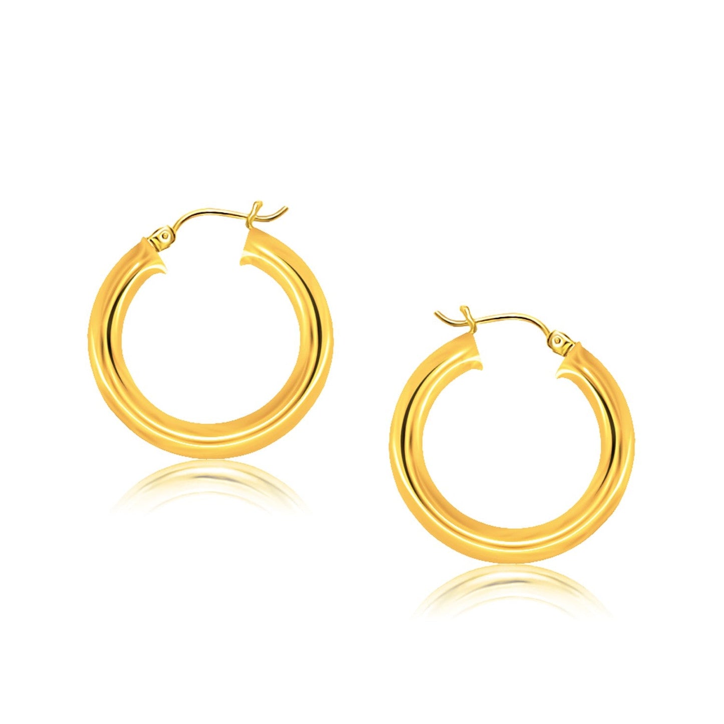 14k Yellow Gold Polished Hoop Earrings (30 mm)