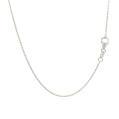 14k White Gold Oval Cable Link Chain 0.97mm
