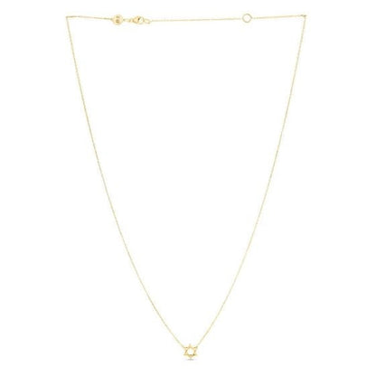 14k Yellow Gold Star of David Necklace