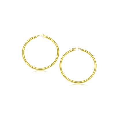 14k Yellow Gold Polished Hoop Earrings (2- mm)