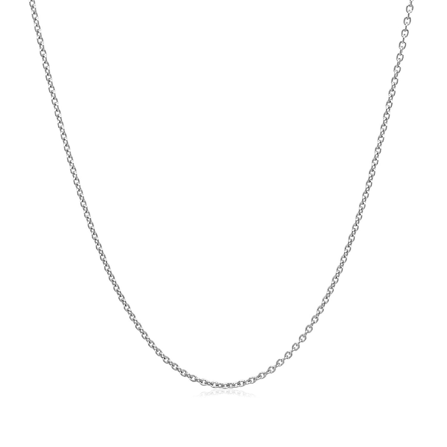 14k White Gold Round Cable Link Chain 1.1mm