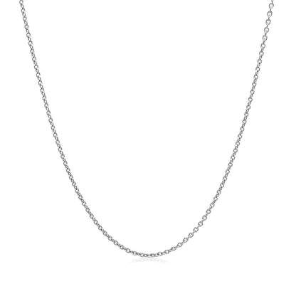 14k White Gold Round Cable Link Chain 1.1mm
