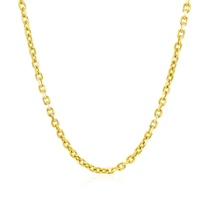 2.3mm 14k Yellow Gold Diamond Cut Cable Link Chain
