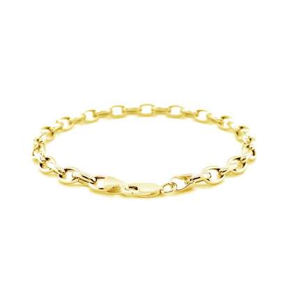 4.6mm 14k Yellow Gold Oval Rolo Bracelet