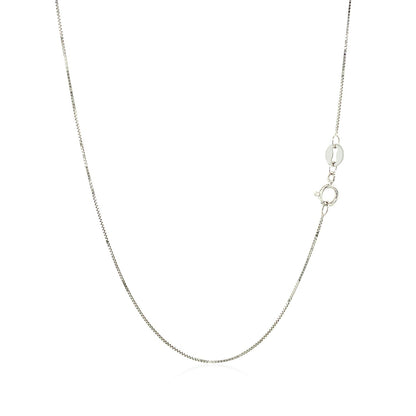 10k White Gold Classic Box Chain 0.6mm
