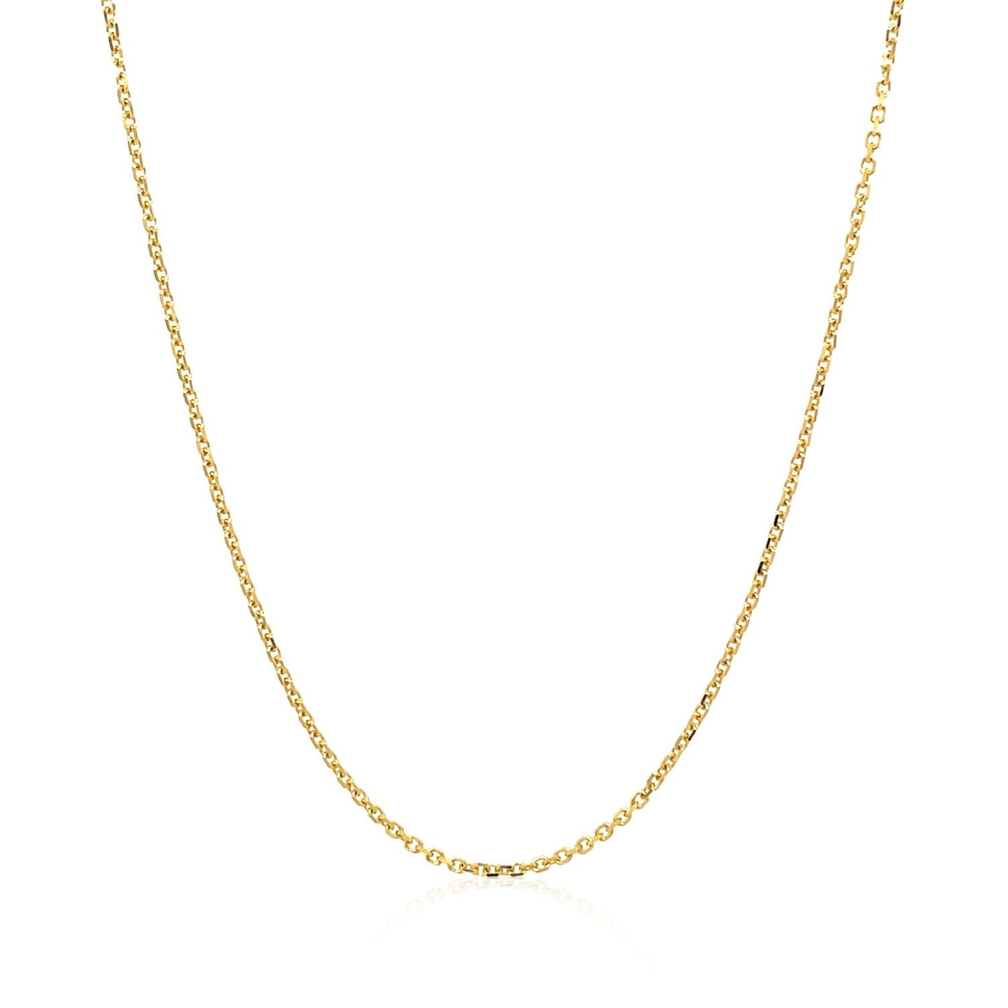 14k Yellow Gold Diamond Cut Cable Link Chain 1.1mm