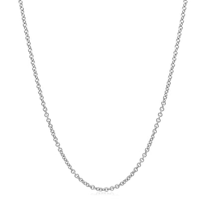14k White Gold Round Cable Link Chain 1.5mm
