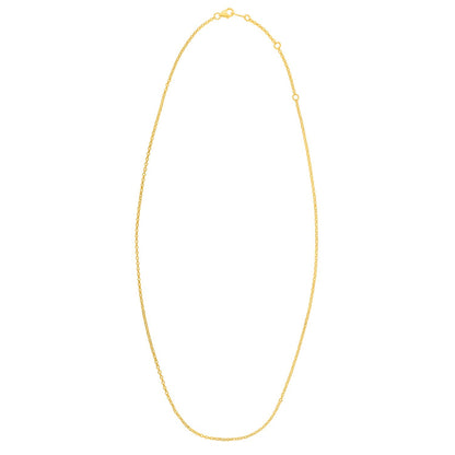 Double Extendable Cable Chain in 14k Yellow Gold (1.40 mm)