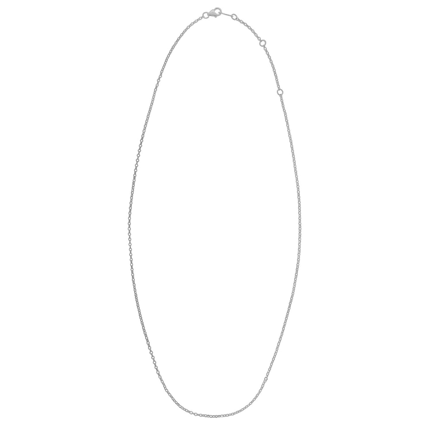 Double Extendable Cable Chain in 14k White Gold (1.40 mm)