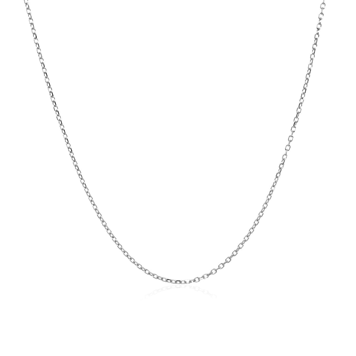 14k White Gold Diamond Cut Cable Link Chain 0.8mm