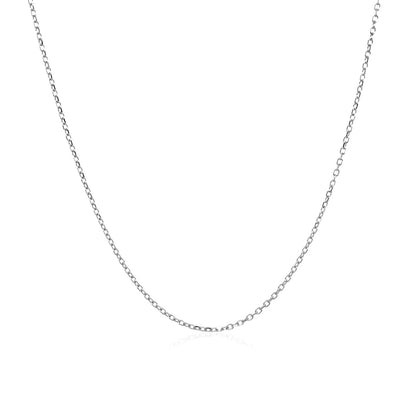 14k White Gold Diamond Cut Cable Link Chain 0.8mm